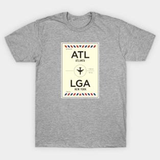 ATL to LGA Airport / Atlanta to New York T-Shirt